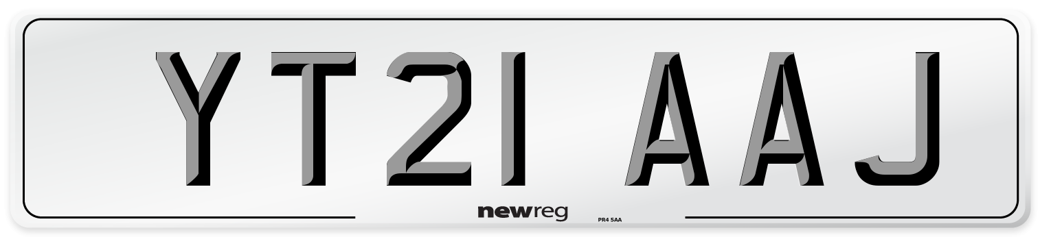 YT21 AAJ Number Plate from New Reg